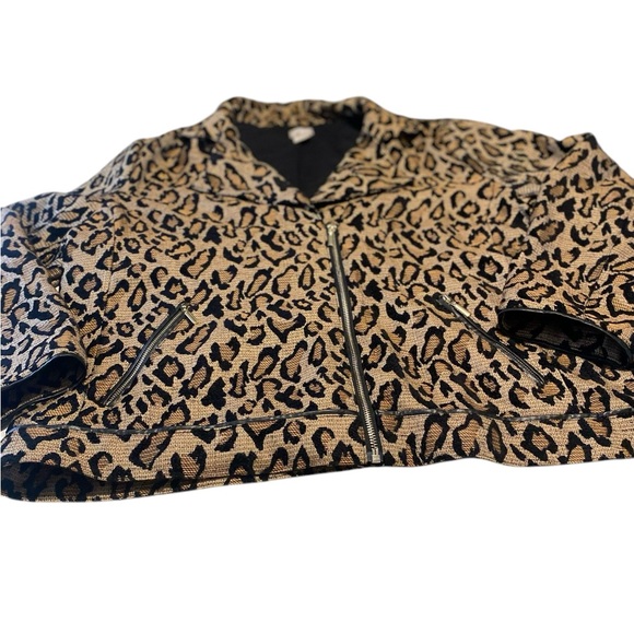 Women’s plus size 16/18 leopard print Workwear zip basic jacket Pocket chico’s - Picture 7 of 10